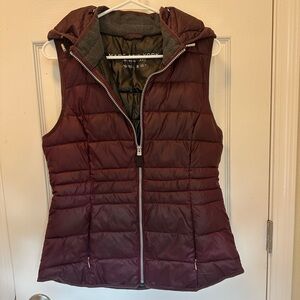 Plum Hooded Puffer Vest